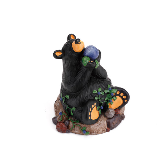 Black Bear  "Berry Heaven" Mini Figurine Jeff Fleming Rustic Cabin Home Decor