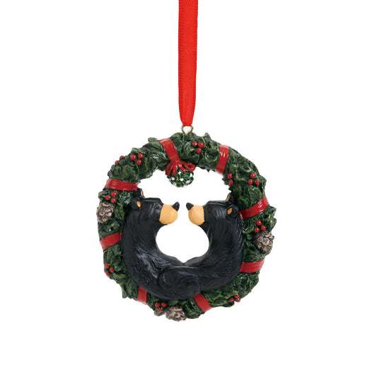 Black Bear Christmas ornament "Christmas Kisses" by Jeff Fleming Bearfoots