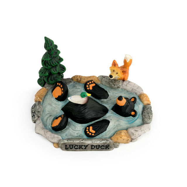 Black Bear by Jeff Fleming Bearfoots "Lucky Duck"  Rustic Cabin Lake House Spa