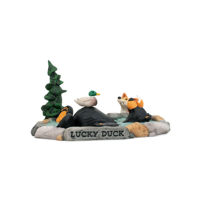 Black Bear by Jeff Fleming Bearfoots "Lucky Duck"  Rustic Cabin Lake House Spa