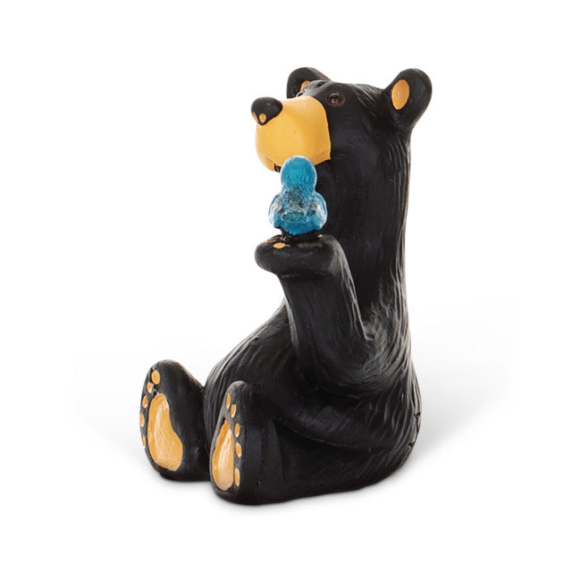 Black Bear "Mini the Bear" with Bluebird Minature Figurine Jeff Fleming Bearfoot