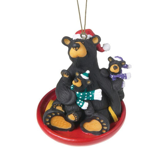 Black Bear Christmas Ornament Bears Sledding by Jeff Fleming Bearfoots decor