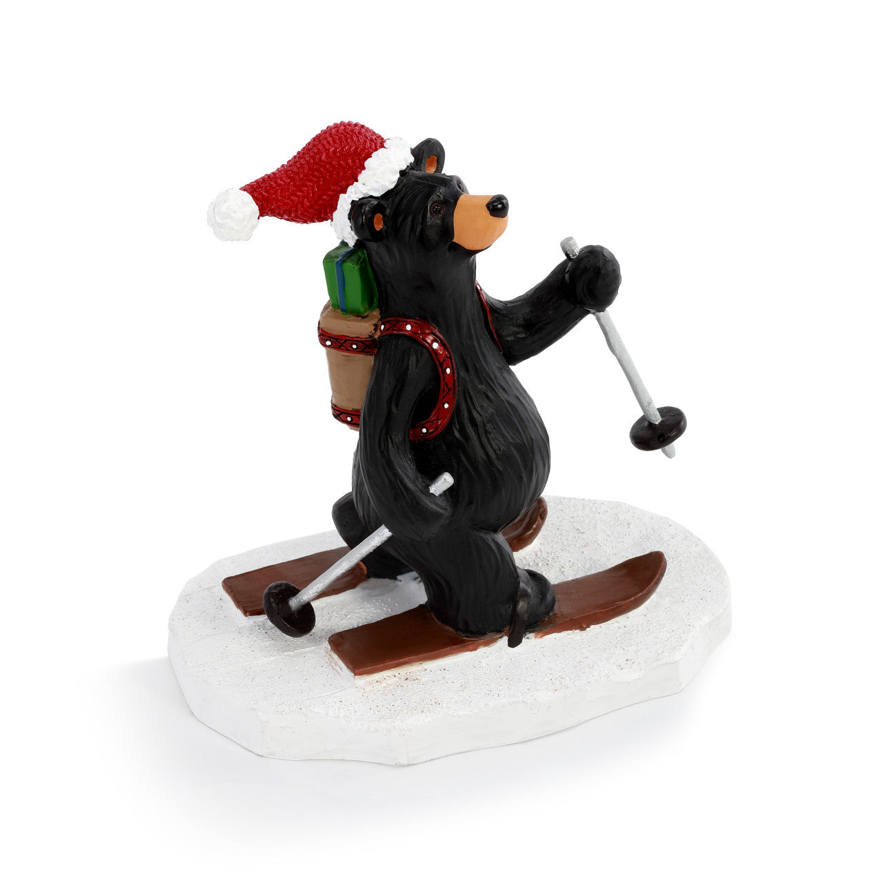 Black Bear mini Christmas decor "St. Nick" skier Bearfoots by Jeff Fleming