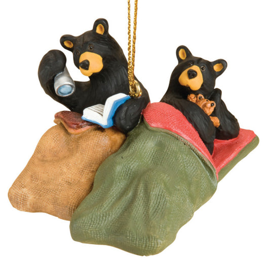 Black Bear "Camp Out" Christmas Ornament by Jeff Fleming Bearfoots Camping