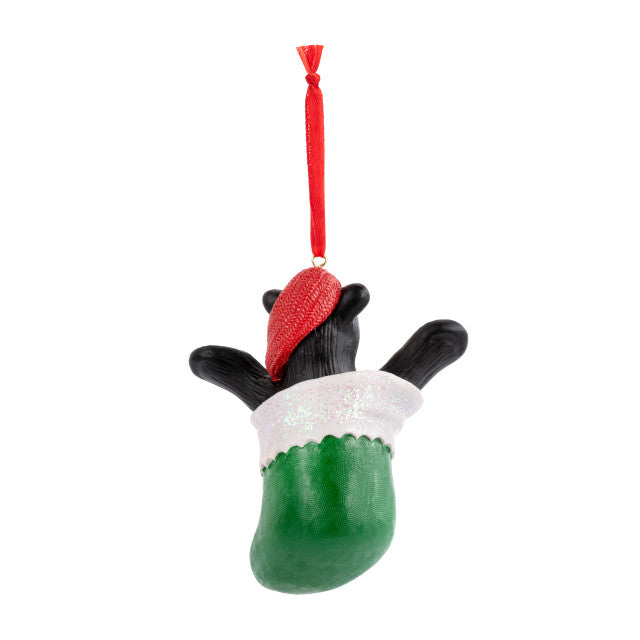 NEW Black Bear Inside "Green Stocking" Christmas Ornament Jeff Fleming Bearfoots
